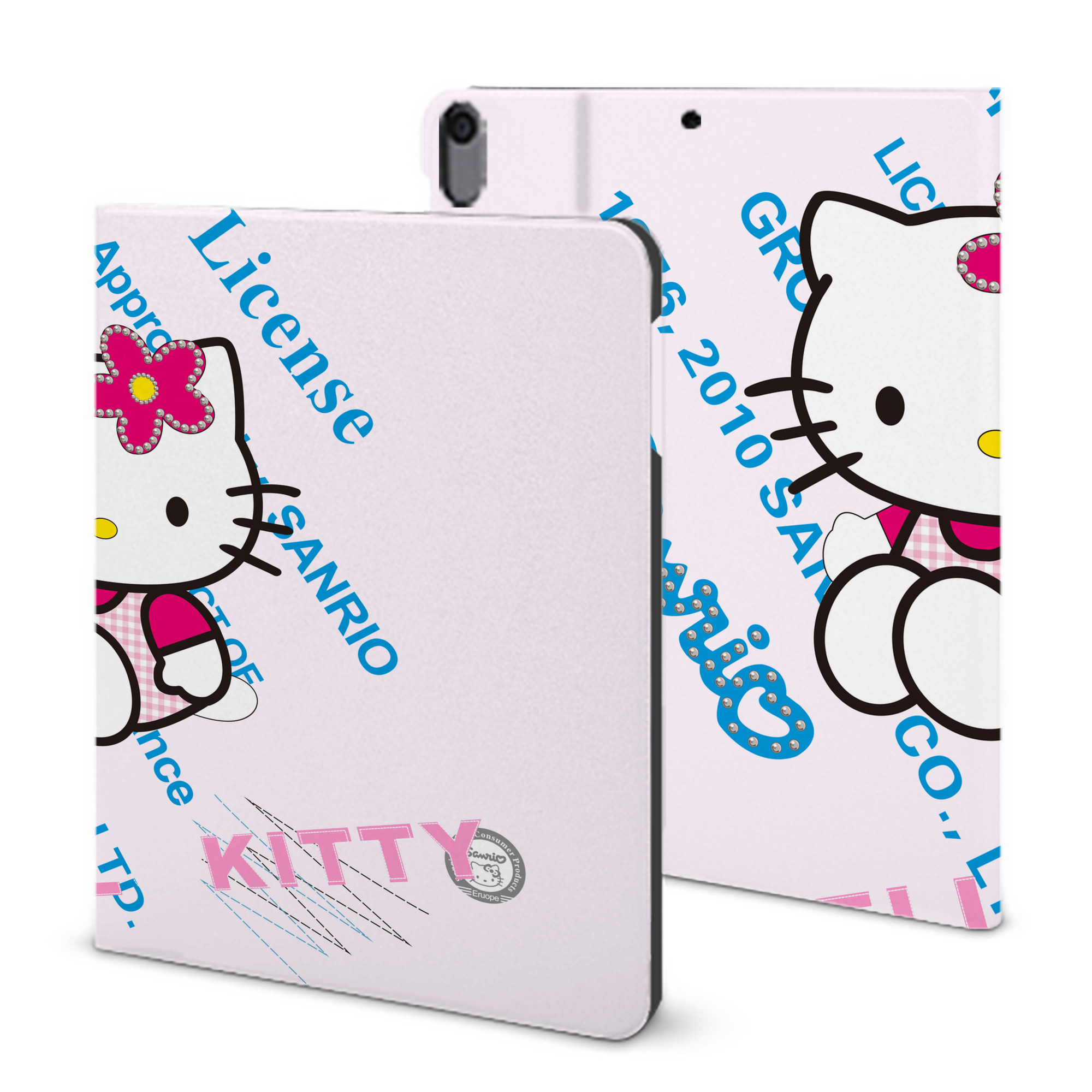（画像用） Hello Kitty ハローキティ IPad ケース ブック型 PUレザー TPU 耐衝撃 軽量 薄型 ペン収納なし 全面保護 IPad 各モデル対応